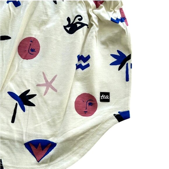 NWT Tea Collection Cream Eye Of Horus Hi-Low Skirted Summer Tank Dress Size 3 - Picture 5 of 7